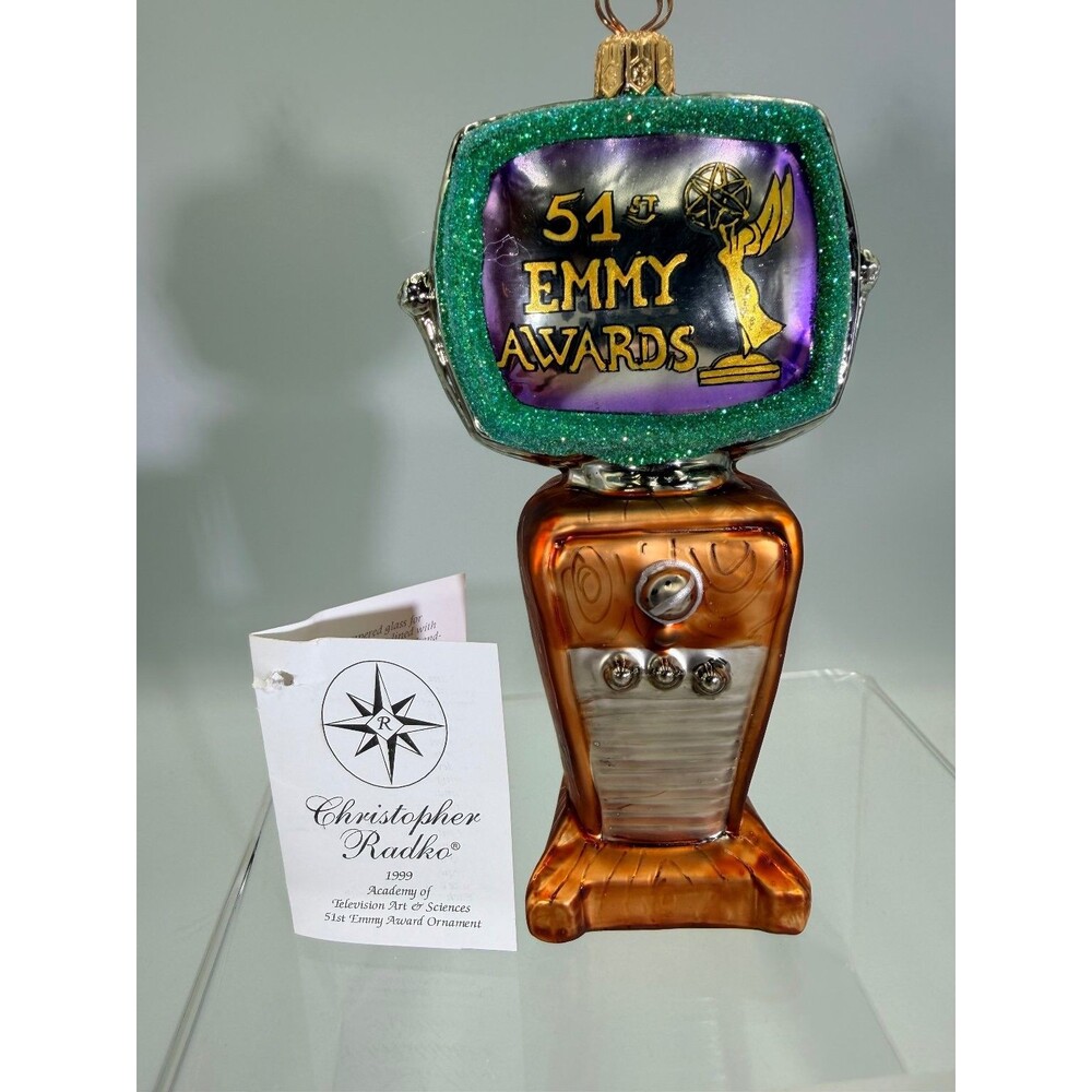 Christopher Radko 1999 51st Emmy Awards Television Glass Christmas Ornament NIB